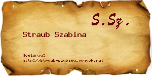 Straub Szabina névjegykártya
